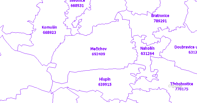 Katastrální mapa Mečichov