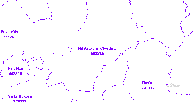 Katastrální mapa Městečko u Křivoklátu