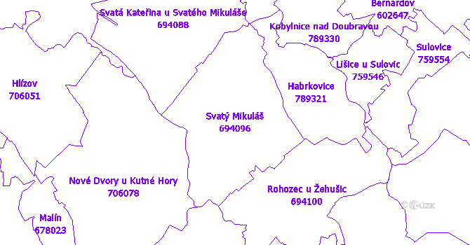 Katastrální mapa Svatý Mikuláš