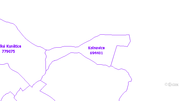 Katastrální mapa Kolnovice - přehledová mapa katastrálního území