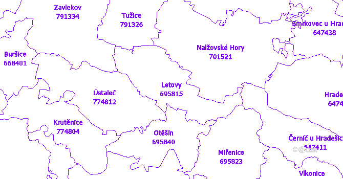 Katastrální mapa Letovy