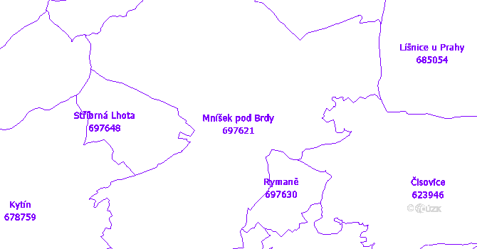 Katastrální mapa Mníšek pod Brdy