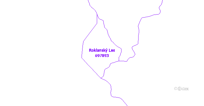Katastrální mapa Roklanský Les - přehledová mapa katastrálního území