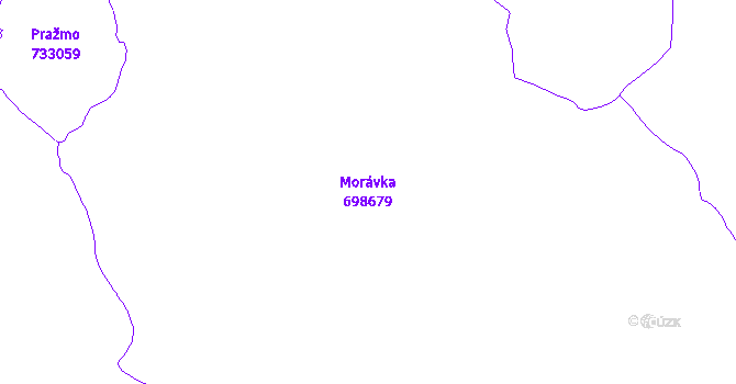 Katastrální mapa Morávka - přehledová mapa katastrálního území