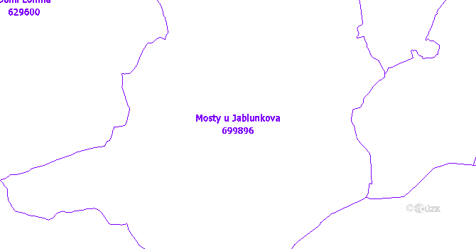 Katastrální mapa Mosty u Jablunkova - přehledová mapa katastrálního území