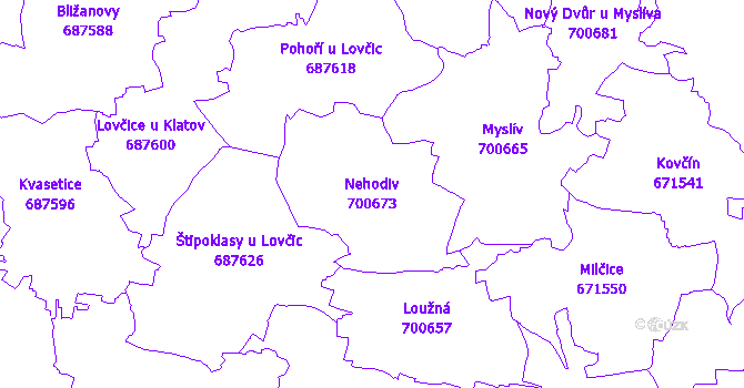 Katastrální mapa Nehodiv