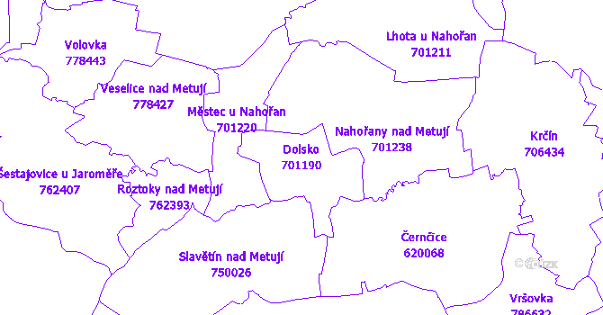 Katastrální mapa Dolsko