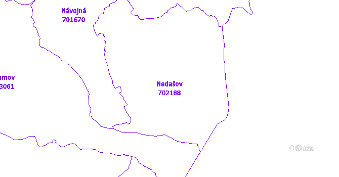 Katastrální mapa Nedašov - přehledová mapa katastrálního území