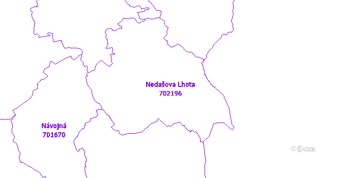 Katastrální mapa Nedašova Lhota - přehledová mapa katastrálního území