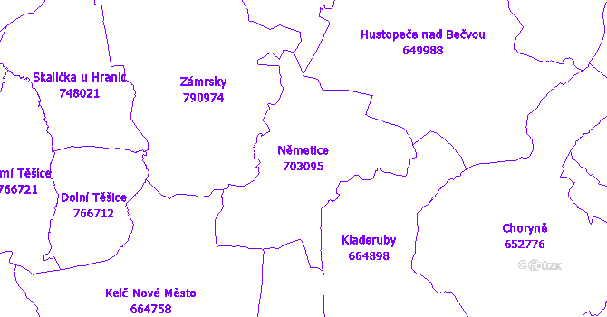 Katastrální mapa Němetice