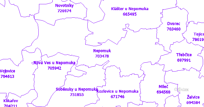 Katastrální mapa Nepomuk