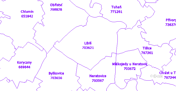 Katastrální mapa Libiš