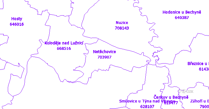 Katastrální mapa Netěchovice