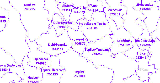 Katastrální mapa Novosedlice