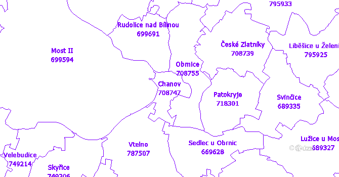 Katastrální mapa Chanov