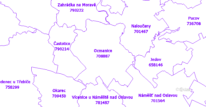 Katastrální mapa Ocmanice