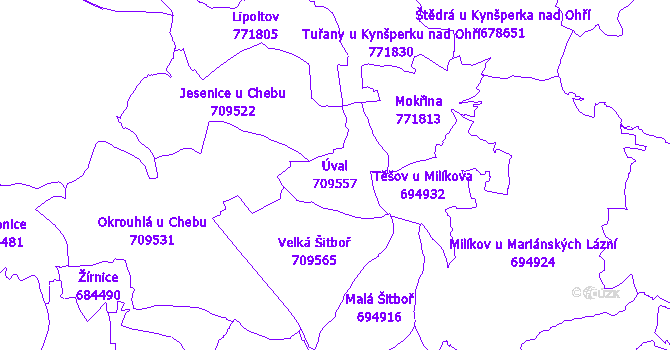 Katastrální mapa Úval