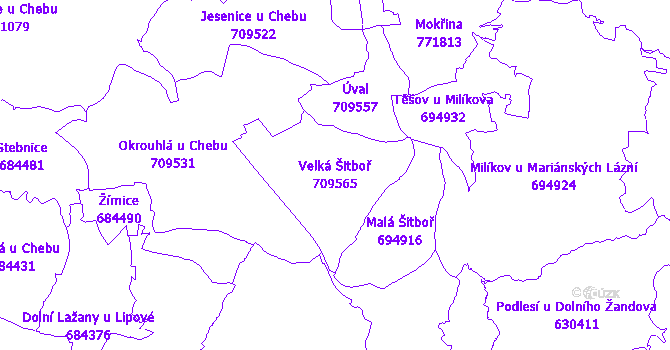 Katastrální mapa Velká Šitboř