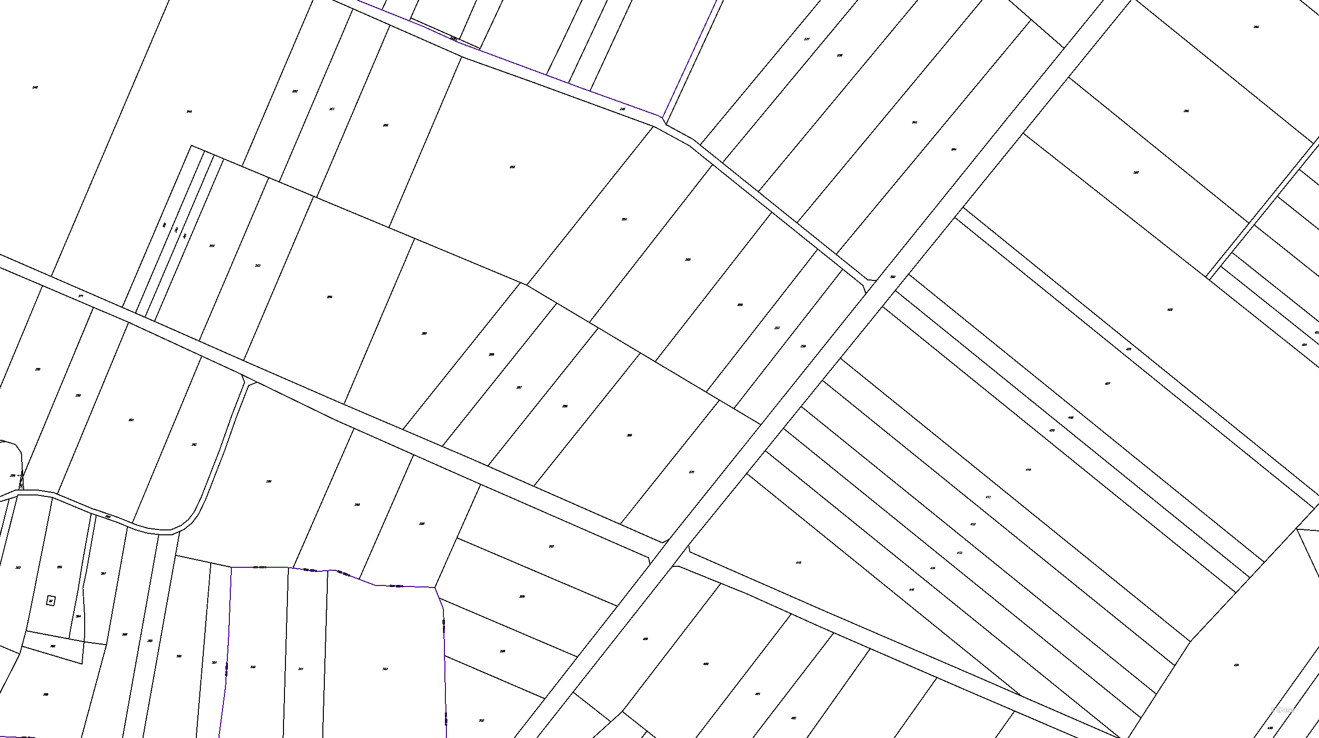 Katastrální mapa pozemků a čísla parcel Levín nad Cidlinou