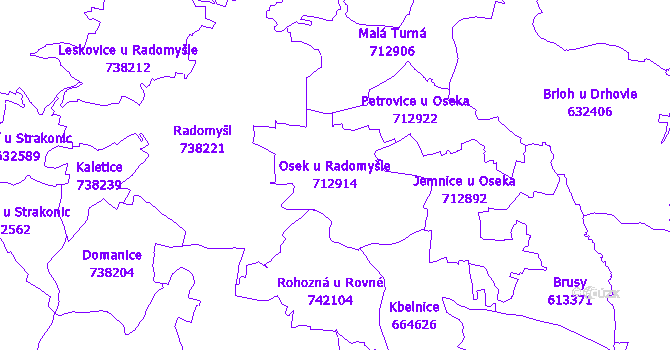 Katastrální mapa Osek u Radomyšle