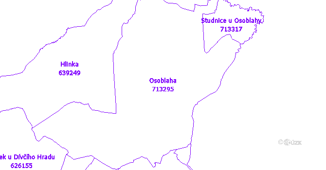 Katastrální mapa Osoblaha - přehledová mapa katastrálního území