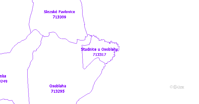 Katastrální mapa Studnice u Osoblahy - přehledová mapa katastrálního území