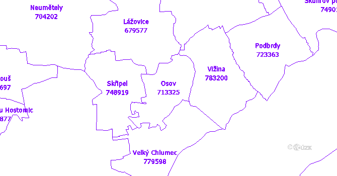 Katastrální mapa Osov