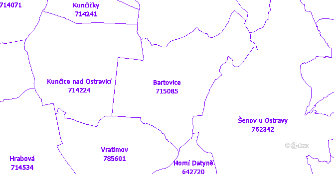 Katastrální mapa Bartovice