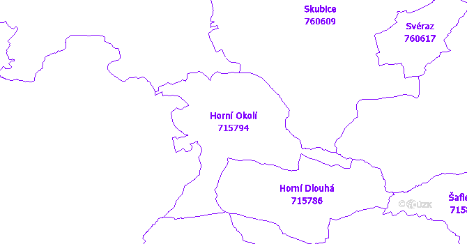 Katastrální mapa Horní Okolí