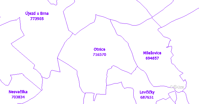 Katastrální mapa Otnice