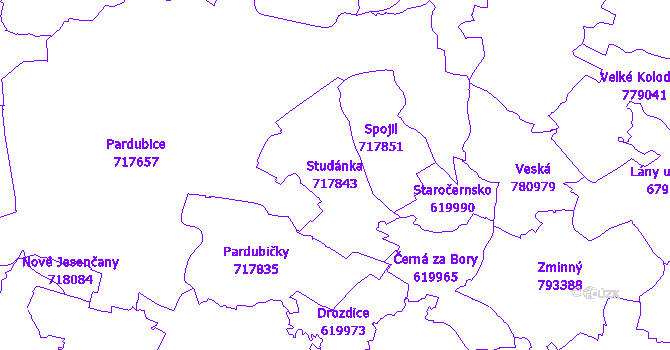Katastrální mapa Studánka