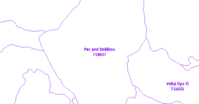Katastrální mapa Pec pod Sněžkou - přehledová mapa katastrálního území