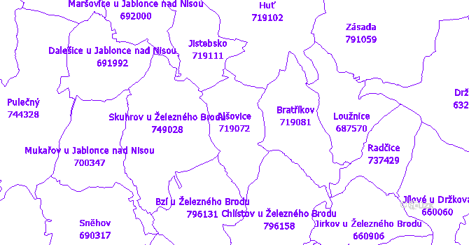 Katastrální mapa Alšovice