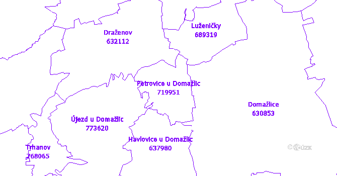 Katastrální mapa Petrovice u Domažlic