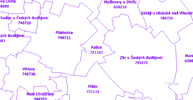Katastrální mapa Pašice