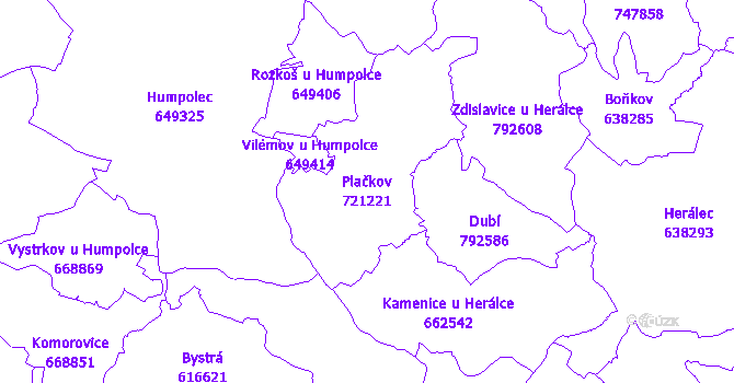 Katastrální mapa Plačkov