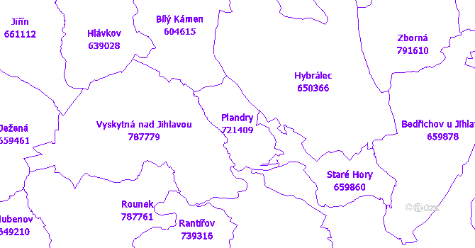 Katastrální mapa Plandry