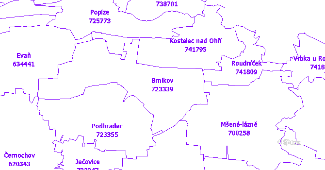 Katastrální mapa Brníkov