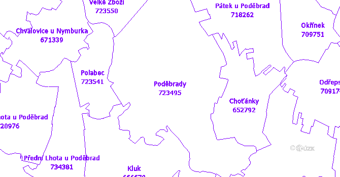 Katastrální mapa Poděbrady