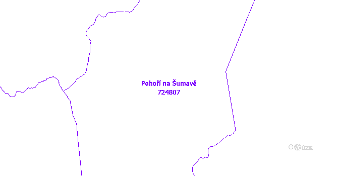 Katastrální mapa Pohoří na Šumavě - přehledová mapa katastrálního území