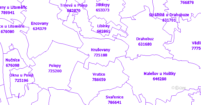 Katastrální mapa Hrušovany