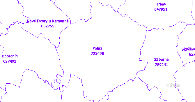 Katastrální mapa Polná - přehledová mapa katastrálního území