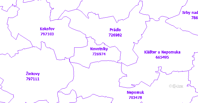 Katastrální mapa Novotníky