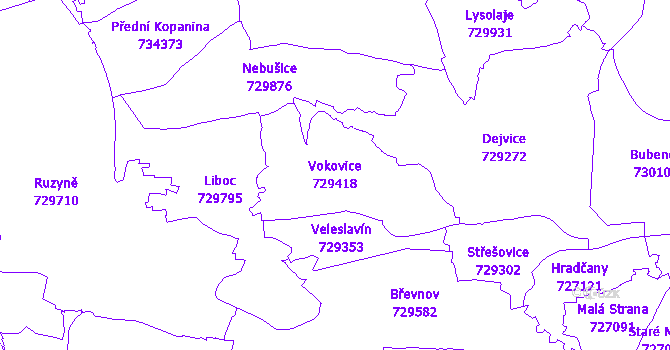 Katastrální mapa Vokovice