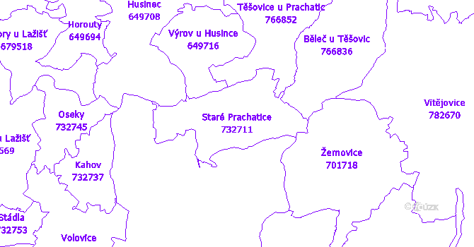 Katastrální mapa Staré Prachatice