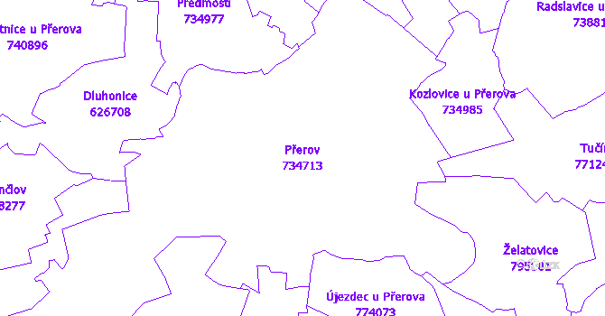 Katastrální mapa Přerov