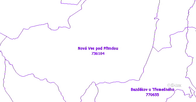 Katastrální mapa Nová Ves pod Přimdou - přehledová mapa katastrálního území