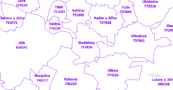 Katastrální mapa Studeňany