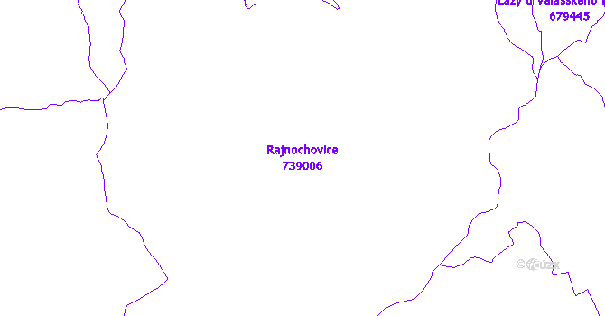Katastrální mapa Rajnochovice - přehledová mapa katastrálního území