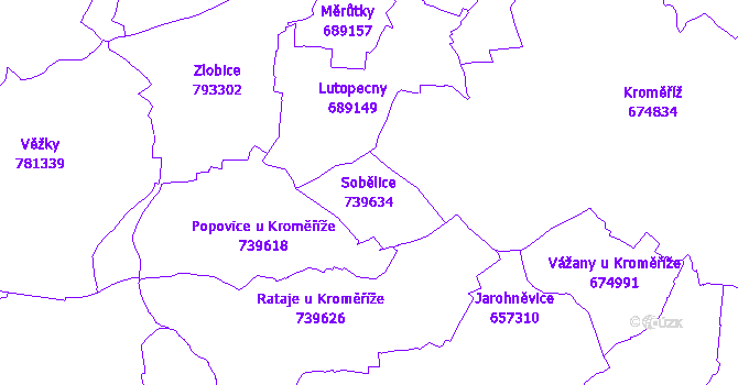Katastrální mapa Sobělice